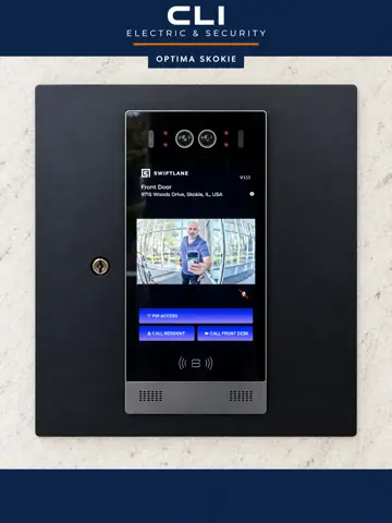 AI-enhanced Swiftlane video intercom installation at Optima Skokie